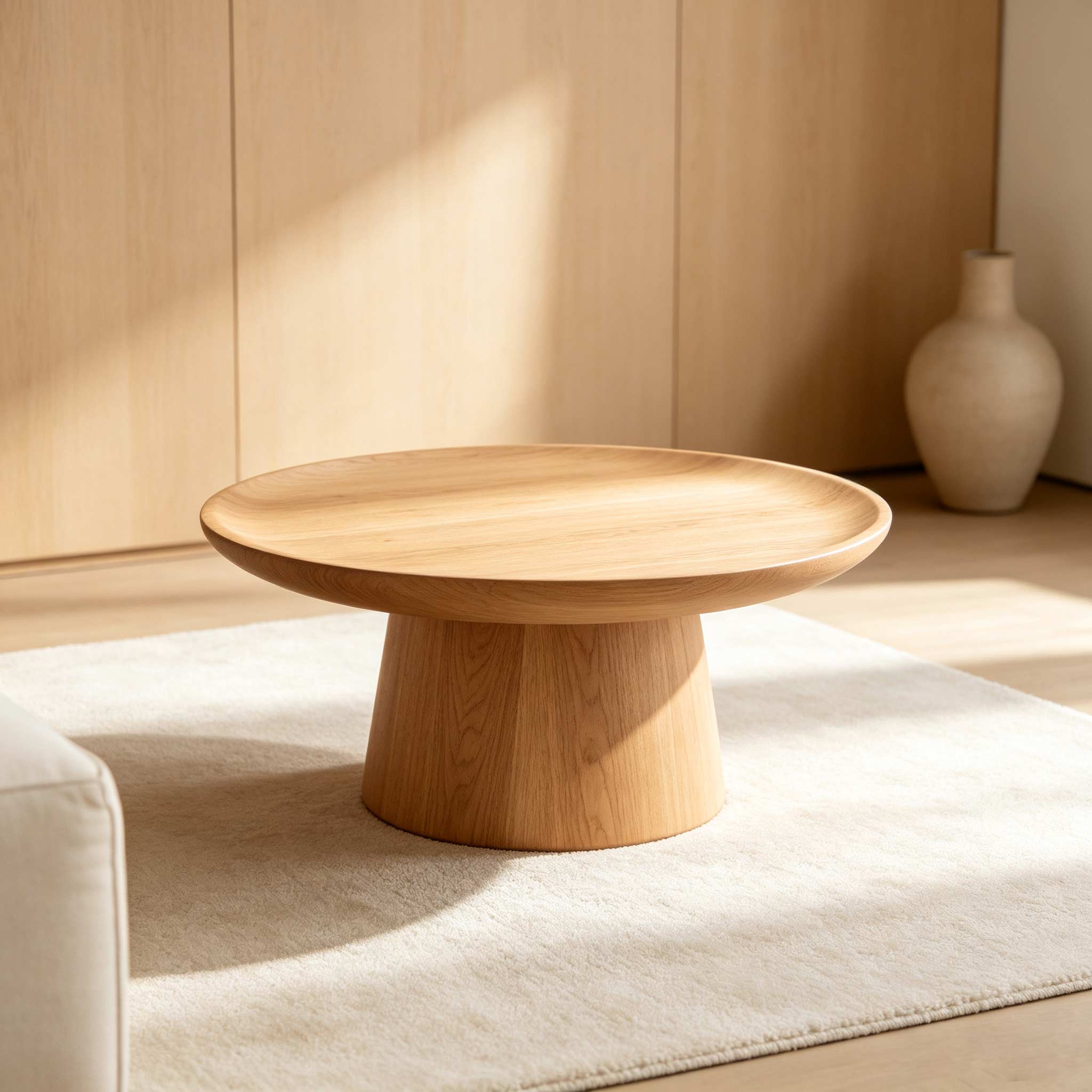 Solid-Wood-Round-Coffee-Table